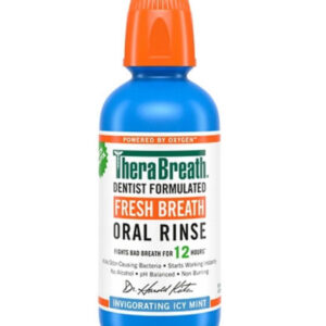 TheraBreath Fresh Breath Oral Rinse, Icy Mint, Dentist Formulated Alcohol-Free Mouthwash, Fights Bad Breath for 12 Hours with Xylitol and Oxygenating Formula