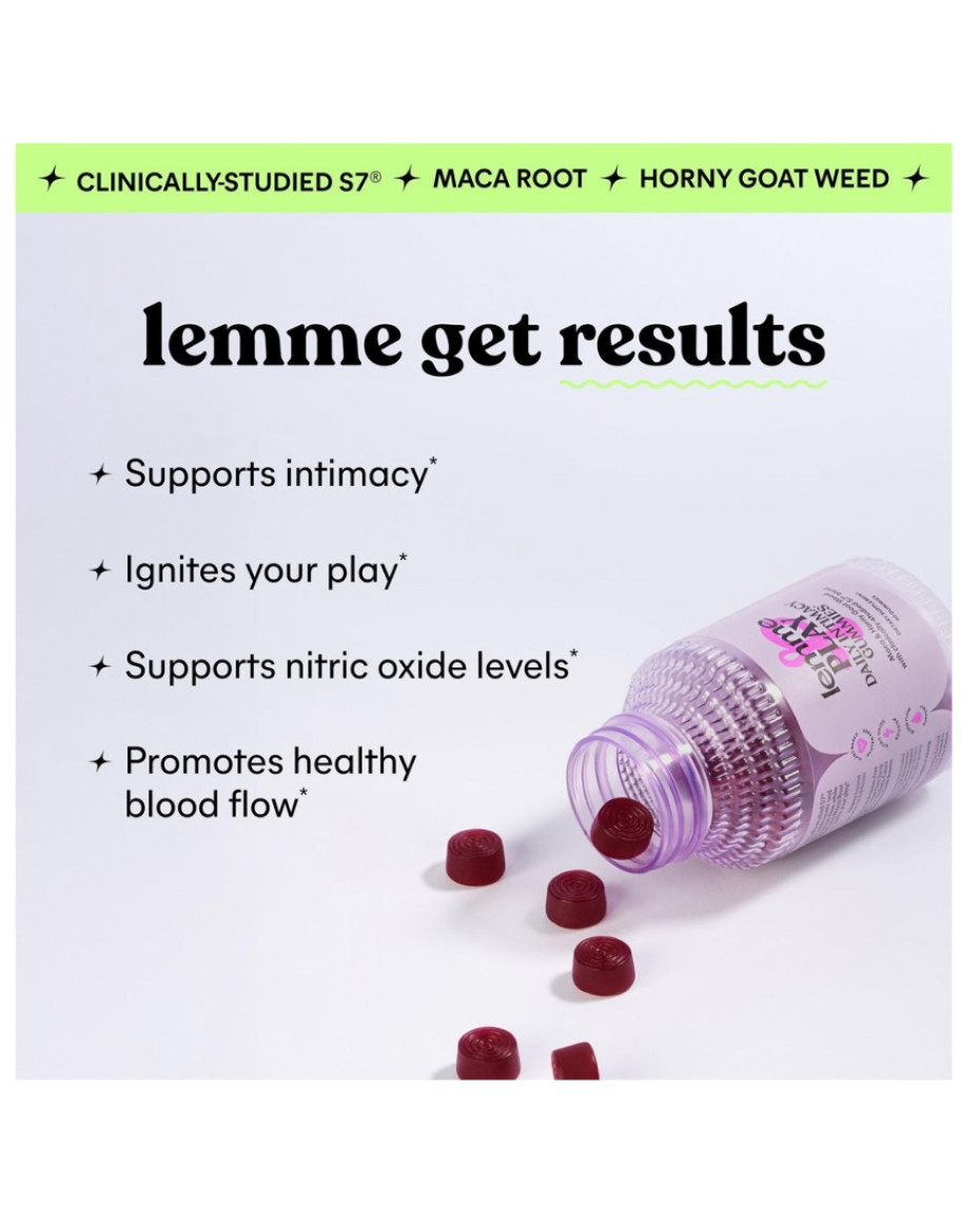Lemme Play Intimacy Gummies: Daily Cherry Gummies for Mood, Blood Flow & Wellness Support - Image 2
