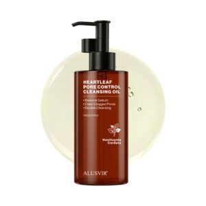 ALUSVIR Heartleaf Pore Control Cleansing Oil 150ml, K-Beauty Double Cleanse with Houttuynia Cordata, Jojoba, Sunflower and Moringa to Remove Sebum and Clear Pores