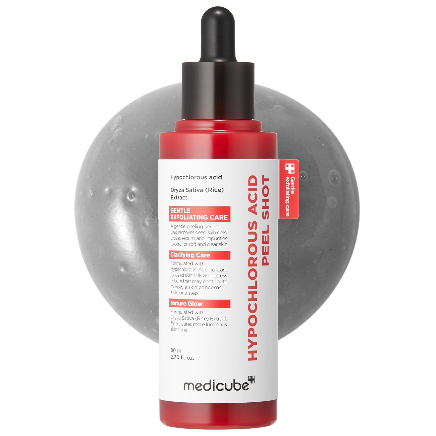 Medicube Peel Shot with Hypochlorous Acid, Korean Gentle Exfoliating Serum for Dead Skin, Pores, Blackheads and Sebum Control with Rice Extract and Panthenol