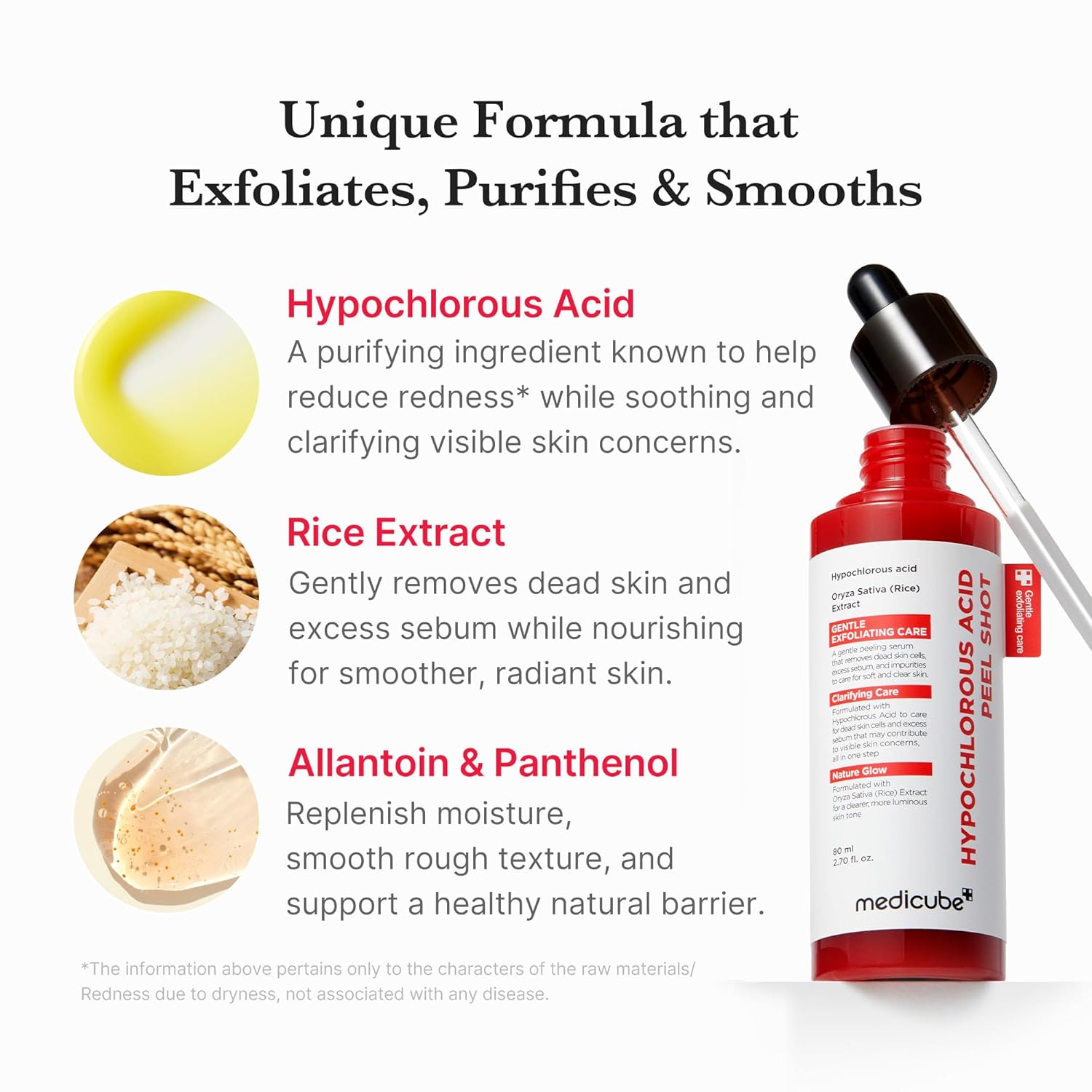 Medicube Peel Shot with Hypochlorous Acid, Korean Gentle Exfoliating Serum for Dead Skin, Pores, Blackheads and Sebum Control with Rice Extract and Panthenol - Image 2