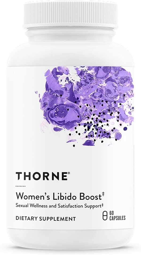 Thorne Women's Libido Boost with FenuSmart Fenugreek, Liboost Damiana and Shatavari for Vaginal Moisture, Mood and Sexual Wellness, NSF Certified, 60 Capsules